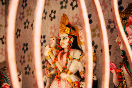 Kathmandu Nepal September 1, 2018 View of the shree Tanadevi Tarini Bhawanid  temple located front Durbar square in Kathmandu in the morningのeditorial素材