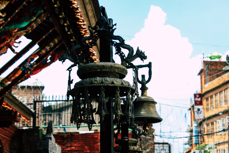 Kathmandu Nepal September 1, 2018 View of the shree Tanadevi Tarini Bhawanid  temple located front Durbar square in Kathmandu in the morningのeditorial素材