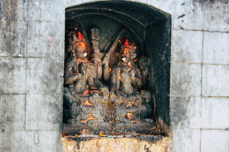 Kathmandu Nepal September 1, 2018 View of the shree Tanadevi Tarini Bhawanid  temple located front Durbar square in Kathmandu in the morningのeditorial素材