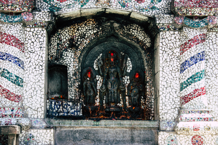 Kathmandu Nepal September 1, 2018 View of the shree Tanadevi Tarini Bhawanid  temple located front Durbar square in Kathmandu in the morningのeditorial素材