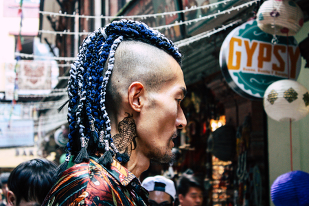 Kathmandu Nepal September 7, 2018 View of the actor of a Chinese action movie of which certain shots are made in the neighborhood of Thamel in Kathmandu in the morningのeditorial素材