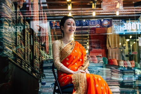 Kathmandu Nepal September 7, 2018 View of the actor of a Chinese action movie of which certain shots are made in the neighborhood of Thamel in Kathmandu in the morningのeditorial素材