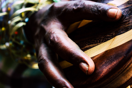 Kathmandu Nepal September 13, 2018 Closeup of a hand of a unknown Nepalese people walking in the street of Kathmandu in the afternoonのeditorial素材