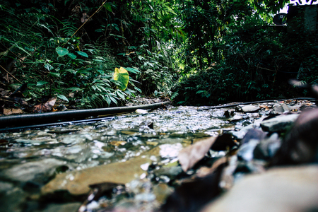 Pokhara Nepal September 25, 2018 View of a path in the jungle in Pokhara hills Nepal