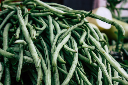Kathmandu Nepal October 27, 2018 Closeup of various vegetables sold in the market of Kathmandu in the afternoonの写真素材