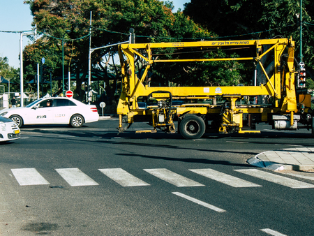 Tel Aviv Israel October 25, 2018  View of the traffic circulation in the streets of Tel Aviv in the afternoonのeditorial素材