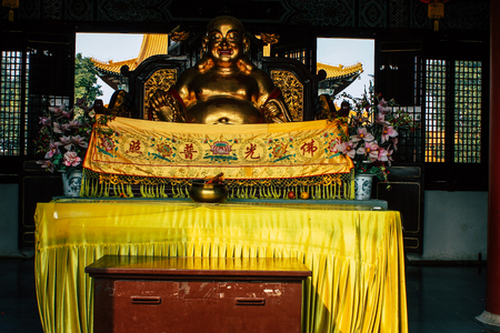 Lumbini Nepal November 3, 2018 View of the Chinese Buddhist Monastery located in Lumbini in the afternoonのeditorial素材