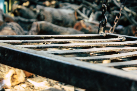 Varanasi India November 8, 2018 View of a sale of wood and a scale for cremation of bodies on the banks of the Ganga river in Varanasiのeditorial素材