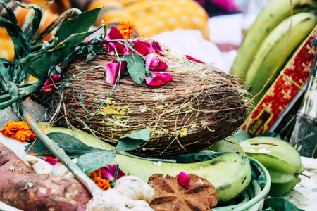 Varanasi India November 11, 2018 View of unknowns Indians people attenting and celebrating Dev Deepavali on the banks of the Ganges river in the afternoonのeditorial素材