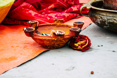 Varanasi India November 11, 2018 View of unknowns Indians people attenting and celebrating Dev...