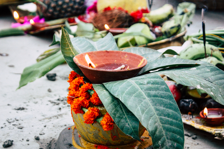 Varanasi India November 11, 2018 View of unknowns Indians people attenting and celebrating Dev Deepavali on the banks of the Ganges river in the afternoonのeditorial素材