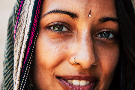 Kudle beach Gokarna Karnataka India December 06, 2018 Portrait of Reachel Singh, Dutch professional...