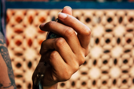 Gokarna Karnataka India December 08, 2018 Portrait of Reachel Singh, Dutch professional singer taking inspiration and working on her latest album in southern Indiaのeditorial素材