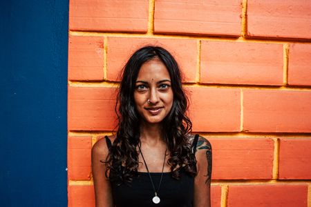 Gokarna Karnataka India December 08, 2018 Portrait of Reachel Singh, Dutch professional singer taking inspiration and working on her latest album in southern Indiaのeditorial素材