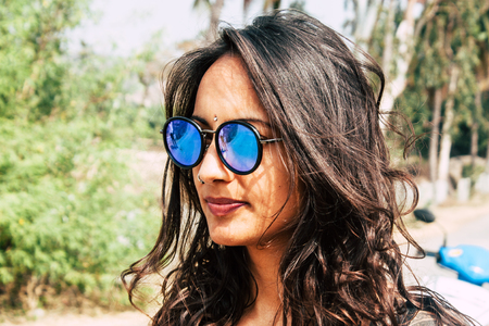 Portrait of Reachel Singh, Dutch professional singer taking inspiration and working on her latest...