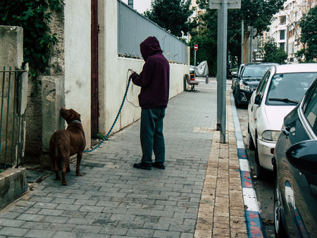 Tel Aviv Israel December 21, 2018 View of unknown Israeli people walking in the streets of Tel Aviv in the afternoonのeditorial素材
