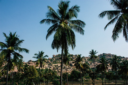 Landscape and nature around Hampi in Karnataka southern Indiaの写真素材
