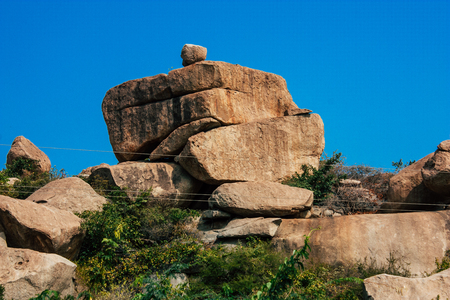 Landscape and nature around Hampi in Karnataka southern Indiaの写真素材