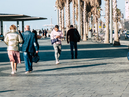 Tel Aviv Israel January 17, 2019 View of unknowns Israeli people walking in the streets of Tel Aviv in the afternoonのeditorial素材