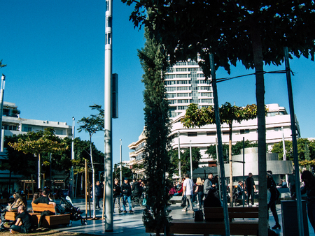 Tel Aviv Israel January 17, 2019 View of unknowns Israeli people walking in the streets of Tel Aviv in the afternoonのeditorial素材