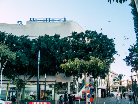 Tel Aviv Israel January 17, 2019 View of unknowns Israeli people walking in the streets of Tel Aviv in the afternoonのeditorial素材