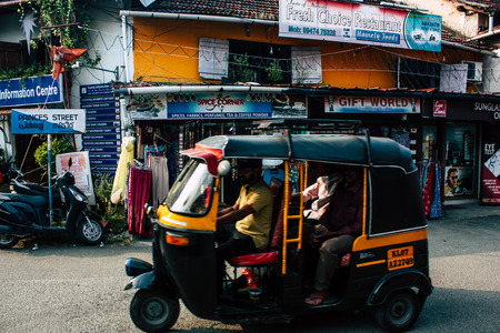 Fort Cochin Kerala India December 31, 2018 View of a shop in Princess street at Fort Cochin in the eveningのeditorial素材