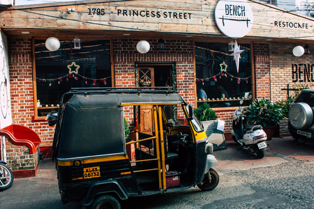 Fort Cochin Kerala India December 31, 2018 View of a shop in Princess street at Fort Cochin in the...