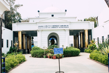 Pondicherry Tamil Nadu India January 21, 2019 View of the architecture of the streets of White Town district in the french colonial city of Pondicherry in the morning