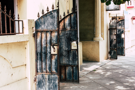 Pondicherry Tamil Nadu India January 21, 2019 View of the architecture of the streets of White Town...