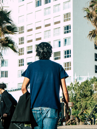 Tel Aviv Israel January 18, 2019 View of unknown Israeli people walking in the streets of Tel Aviv...