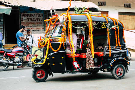 Varanasi India November 11, 2018 View of the streets of Varanasi in the afternoonのeditorial素材