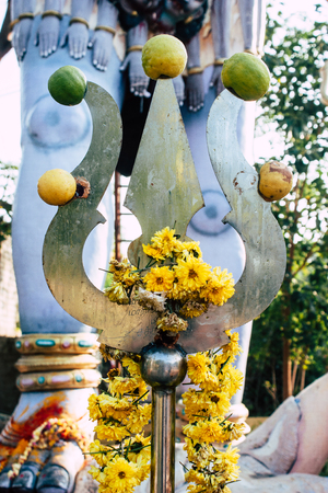 Auroville Tamil Nadu January 24, 2019 View of a Shiva and Khali temple in southern India in the afternoonのeditorial素材