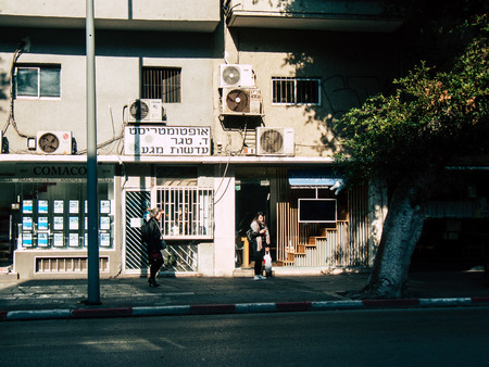 Tel Aviv Israel February 18, 2019 View of unknown Israeli people walking in the streets of Tel Aviv in the afternoonのeditorial素材