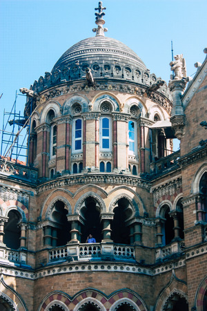 Mumbai India March 2, 2019 View of Chhatrapati Shivaji Maharaj Terminus also called Victoria train...