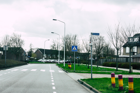 Papendrecht Netherlands March 12, 2019 View of traffic circulation in Papendrecht in the afternoonのeditorial素材
