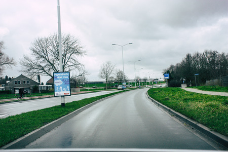 Papendrecht Netherlands March 12, 2019 View of traffic circulation in Papendrecht in the afternoonのeditorial素材