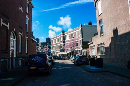 Voorburg Netherlands March 26, 2019 View of the Laan van Nieuw Oost Indie street at Voorburg in the afternoonのeditorial素材