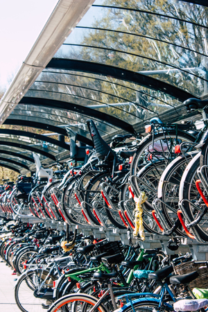 Voorburg Netherlands April 5, 2019 Voorburg train station in the afternoonのeditorial素材