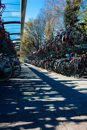 Voorburg Netherlands April 5, 2019 Voorburg train station in the afternoonのeditorial素材