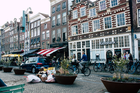 Amsterdam Netherlands April 8, 2019 View of unknowns people walking in the Red Light district in Amsterdam in the eveningのeditorial素材