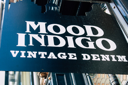 Amsterdam Netherlands April 10, 2019 View of a store located in Nieuwe Hoogstraat street in Amsterdam in the eveningのeditorial素材