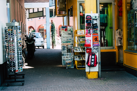Amsterdam Netherlands April 10, 2019 View of a store located in Nieuwe Hoogstraat street in Amsterdam in the eveningのeditorial素材