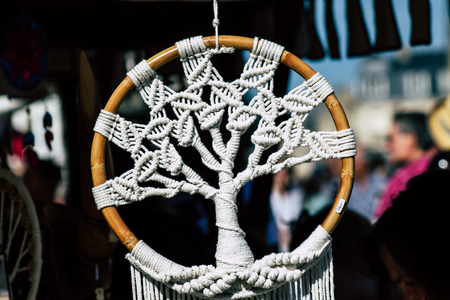 Reims France Saturday June 1, 2019 Closeup of medieval decorative objects sold during the...