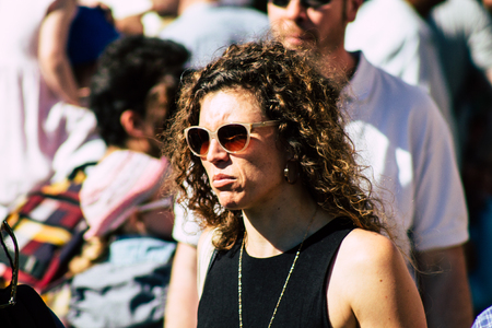 Reims France Saturday June 1, 2019 Portrait of unknown French people taking part in the Johanniques festival, annual French celebration in Reims to commemorate the coronation of Charles VII in Reims Cathedralのeditorial素材