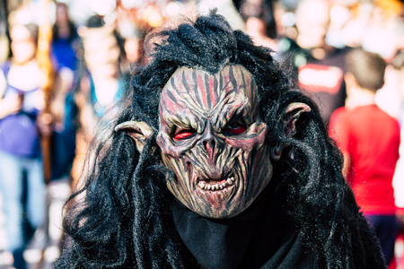 Reims France Saturday June 1, 2019 View of people disguised as medieval character unfolding in the streets during the Johanniques festival, annual French celebration in Reimsのeditorial素材