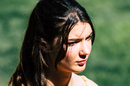 Reims France Saturday June 1, 2019 Portrait of unknown French people taking part in the Johanniques festival, annual French celebration in Reims to commemorate the coronation of Charles VII in Reims Cathedralのeditorial素材