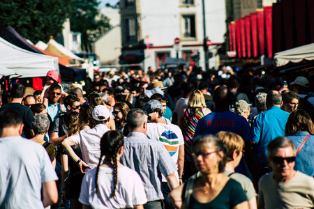 Reims France Saturday June 1, 2019 Portrait of unknown French people taking part in the Johanniques festival, annual French celebration in Reims to commemorate the coronation of Charles VII in Reims Cathedralのeditorial素材
