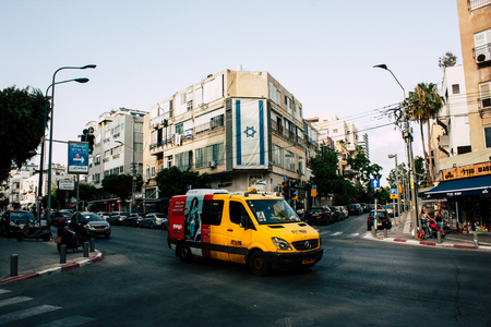 Tel Aviv Israel June 10, 2019 View of building located front the beach at Tel Aviv in the afternoonのeditorial素材