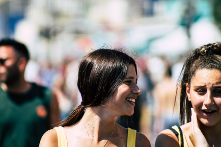 Tel Aviv Israel June 14, 2019 Portrait of unknown Israeli people participating to the gay pride parade in the streets of Tel Aviv in the afternoonのeditorial素材