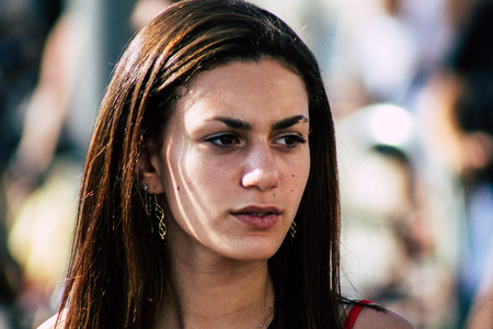 Tel Aviv Israel June 14, 2019 Portrait of unknown Israeli people participating to the gay pride parade in the streets of Tel Aviv in the afternoonのeditorial素材